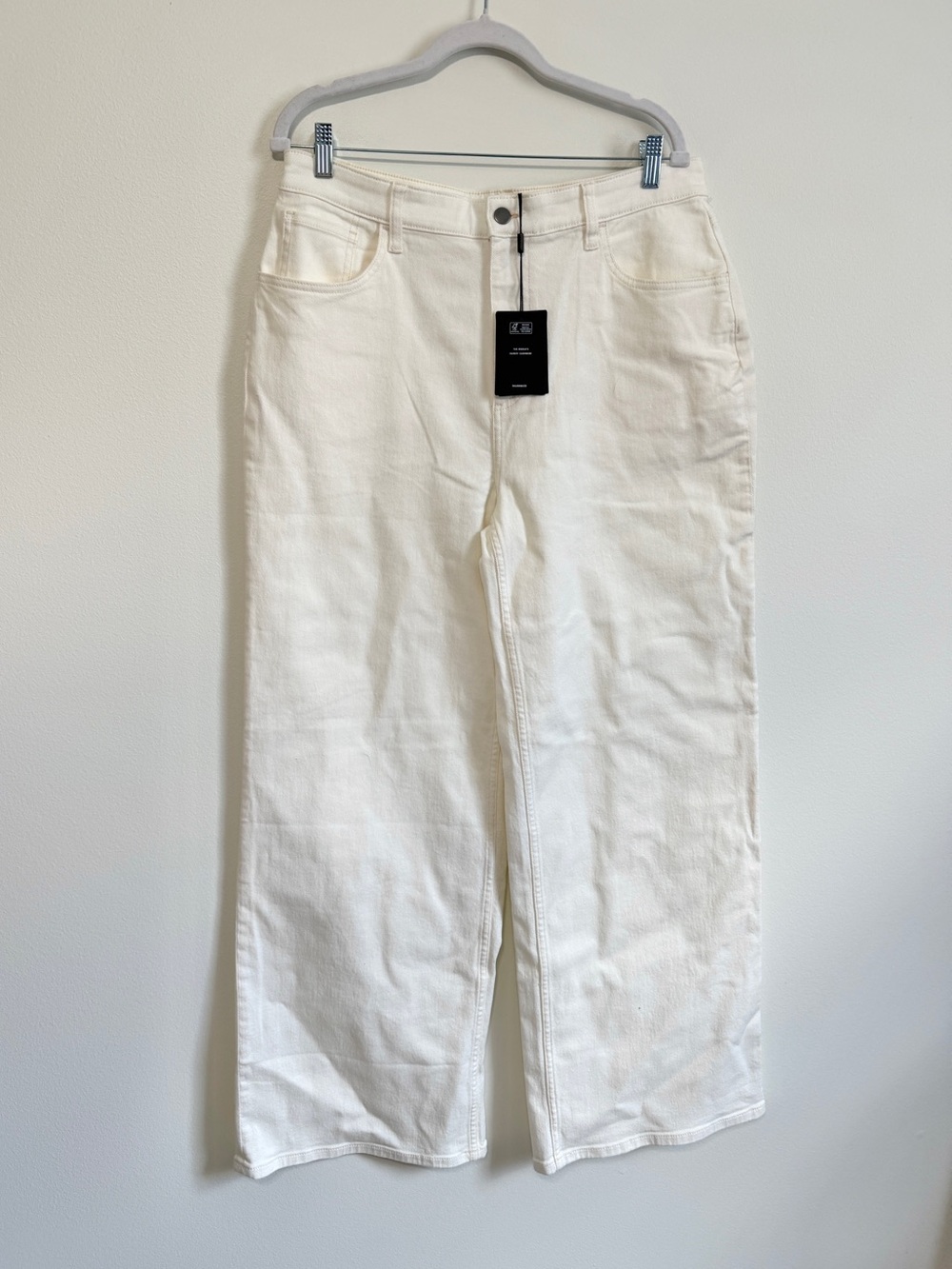 NEW NAADAM Soft Denim Twill Wide Leg Pant Milk Size 10 Women's Jeans High Rise - Picture 2 of 8